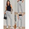 imageATHMILE Baggy Sweatpants for Women with PocketsLounge Womens Pajams PantsWomens Running Joggers Fall Clothes Outfits 2025Grey