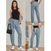 imageATHMILE Baggy Sweatpants for Women with PocketsLounge Womens Pajams PantsWomens Running Joggers Fall Clothes Outfits 2025Grey Blue