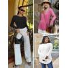 imageATHMILE Long Sleeve Shirts for Women Fall Outfit 2025 Fashion Casual T Shirt Round Neck Basic Loose Tunic TopsBlue