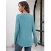 imageATHMILE Long Sleeve Shirts for Women Fall Outfit 2025 Fashion Casual T Shirt Round Neck Basic Loose Tunic TopsBlue Green