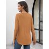 imageATHMILE Long Sleeve Shirts for Women Fall Outfit 2025 Fashion Casual T Shirt Round Neck Basic Loose Tunic TopsBurnt Orange