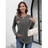 imageATHMILE Long Sleeve Shirts for Women Fall Outfit 2025 Fashion Casual T Shirt Round Neck Basic Loose Tunic TopsDark Grey