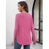 imageATHMILE Long Sleeve Shirts for Women Fall Outfit 2025 Fashion Casual T Shirt Round Neck Basic Loose Tunic TopsHot Pink