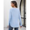 imageATHMILE Long Sleeve Shirts for Women Fall Outfit 2025 Fashion Casual T Shirt Round Neck Basic Loose Tunic TopsIce Blue