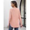 imageATHMILE Long Sleeve Shirts for Women Fall Outfit 2025 Fashion Casual T Shirt Round Neck Basic Loose Tunic TopsPink