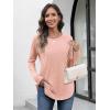 imageATHMILE Long Sleeve Shirts for Women Fall Outfit 2025 Fashion Casual T Shirt Round Neck Basic Loose Tunic TopsPink