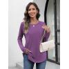 imageATHMILE Long Sleeve Shirts for Women Fall Outfit 2025 Fashion Casual T Shirt Round Neck Basic Loose Tunic TopsPurple