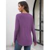 imageATHMILE Long Sleeve Shirts for Women Fall Outfit 2025 Fashion Casual T Shirt Round Neck Basic Loose Tunic TopsPurple