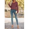 imageATHMILE Long Sleeve T Shirts for Women Lace V Neck Casual Cute Tops Loose Fit Fall Winter Basic ClothingWine Red