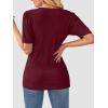 imageATHMILE Summer Tops for Women 2025 Short Sleeve V Neck Sweaters Dressy Casual Blouses Lightweight Thin Knit Fashion ShirtsWine