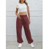 imageATHMILE Sweatpants Women Baggy Lounge Pants Workout Gym Active High Waisted Comfy Joggers for Women Fall Clothes 2025Wine Red