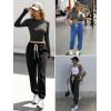imageATHMILE Sweatpants Women Fall Fashion 2025 Baggy Joggers Workout Lounge Lightweight Comfy High Waisted Athletic Sweat PantsBlack