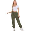 imageATHMILE Sweatpants Women Fleece Pockets Winter Fall Fashion Baggy Lounge Pants JoggersArmy Green