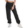 imageATHMILE Sweatpants Women Fleece Pockets Winter Fall Fashion Baggy Lounge Pants JoggersBlack