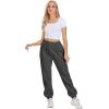 imageATHMILE Sweatpants Women Fleece Pockets Winter Fall Fashion Baggy Lounge Pants JoggersBlack Grey
