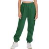 imageATHMILE Sweatpants Women Fleece Pockets Winter Fall Fashion Baggy Lounge Pants JoggersDark Green