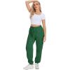 imageATHMILE Sweatpants Women Fleece Pockets Winter Fall Fashion Baggy Lounge Pants JoggersDark Green