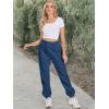 imageATHMILE Sweatpants Women Fleece Pockets Winter Fall Fashion Baggy Lounge Pants JoggersNavy