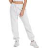 imageATHMILE Sweatpants Women Fleece Pockets Winter Fall Fashion Baggy Lounge Pants JoggersWhite