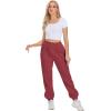 imageATHMILE Sweatpants Women Fleece Pockets Winter Fall Fashion Baggy Lounge Pants JoggersWine Red