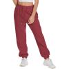 imageATHMILE Sweatpants Women Fleece Pockets Winter Fall Fashion Baggy Lounge Pants JoggersWine Red
