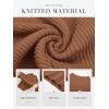 imageATHMILE Womens 2025 Fall Long Sleeve Pullover Ribbed Knit Sweater Low Mock Neck Slim Fit Basic Casual Tee TopsBrown