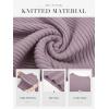 imageATHMILE Womens 2025 Fall Long Sleeve Pullover Ribbed Knit Sweater Low Mock Neck Slim Fit Basic Casual Tee TopsGray Purple