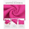 imageATHMILE Womens 2025 Fall Long Sleeve Pullover Ribbed Knit Sweater Low Mock Neck Slim Fit Basic Casual Tee TopsRose Red