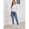 imageATHMILE Womens 2025 Fall Long Sleeve Pullover Ribbed Knit Sweater Low Mock Neck Slim Fit Basic Casual Tee TopsWhite