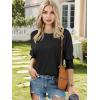 imageATHMILE Womens 34 Sleeve Tops Fall Dressy Casual Blouses for Women 2025 Fashion Cute Crewneck Shirts Work Business TeesBlack