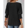 imageATHMILE Womens 34 Sleeve Tops Fall Dressy Casual Blouses for Women 2025 Fashion Cute Crewneck Shirts Work Business TeesBlack