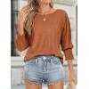 imageATHMILE Womens 34 Sleeve Tops Fall Dressy Casual Blouses for Women 2025 Fashion Cute Crewneck Shirts Work Business TeesCoffee