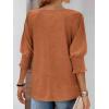 imageATHMILE Womens 34 Sleeve Tops Fall Dressy Casual Blouses for Women 2025 Fashion Cute Crewneck Shirts Work Business TeesCoffee