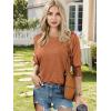 imageATHMILE Womens 34 Sleeve Tops Fall Dressy Casual Blouses for Women 2025 Fashion Cute Crewneck Shirts Work Business TeesCoffee