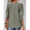 imageATHMILE Womens 34 Sleeve Tops Fall Dressy Casual Blouses for Women 2025 Fashion Cute Crewneck Shirts Work Business TeesGrey