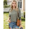 imageATHMILE Womens 34 Sleeve Tops Fall Dressy Casual Blouses for Women 2025 Fashion Cute Crewneck Shirts Work Business TeesGrey