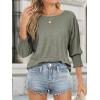 imageATHMILE Womens 34 Sleeve Tops Fall Dressy Casual Blouses for Women 2025 Fashion Cute Crewneck Shirts Work Business TeesGrey