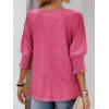 imageATHMILE Womens 34 Sleeve Tops Fall Dressy Casual Blouses for Women 2025 Fashion Cute Crewneck Shirts Work Business TeesRosered