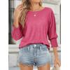 imageATHMILE Womens 34 Sleeve Tops Fall Dressy Casual Blouses for Women 2025 Fashion Cute Crewneck Shirts Work Business TeesRosered
