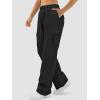 imageATHMILE Womens Cargo Sweatpants Casual Baggy Fleece High Waisted Joggers PantsBlack