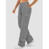 imageATHMILE Womens Cargo Sweatpants Casual Baggy Fleece High Waisted Joggers PantsDark Gray