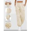 imageATHMILE Womens Cargo Sweatpants Oversized Fleece Joggers Fall Fashion Outfits Y2k Clothes 2024 with PocketsApricot