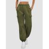 imageATHMILE Womens Cargo Sweatpants Oversized Fleece Joggers Fall Fashion Outfits Y2k Clothes 2024 with PocketsArmygreen