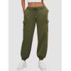 imageATHMILE Womens Cargo Sweatpants Oversized Fleece Joggers Fall Fashion Outfits Y2k Clothes 2024 with PocketsArmygreen