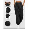 imageATHMILE Womens Cargo Sweatpants Oversized Fleece Joggers Fall Fashion Outfits Y2k Clothes 2024 with PocketsBlack