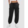 imageATHMILE Womens Cargo Sweatpants Oversized Fleece Joggers Fall Fashion Outfits Y2k Clothes 2024 with PocketsBlack
