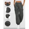 imageATHMILE Womens Cargo Sweatpants Oversized Fleece Joggers Fall Fashion Outfits Y2k Clothes 2024 with PocketsBlackgray