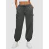 imageATHMILE Womens Cargo Sweatpants Oversized Fleece Joggers Fall Fashion Outfits Y2k Clothes 2024 with PocketsBlackgray
