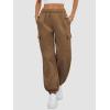 imageATHMILE Womens Cargo Sweatpants Oversized Fleece Joggers Fall Fashion Outfits Y2k Clothes 2024 with PocketsCoffee
