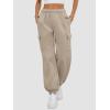 imageATHMILE Womens Cargo Sweatpants Oversized Fleece Joggers Fall Fashion Outfits Y2k Clothes 2024 with PocketsCoffeegrey